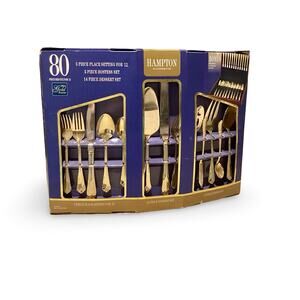 Hampton Silversmiths Sophia FG 80pc Flatware Set